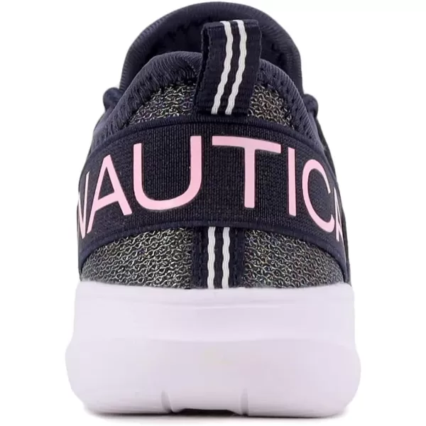 Nautica Kids Girls Metallic Fashion Sneaker LaceUp Athletic Running Shoe I kappil I Big Kid  Little Kid  ToddlerNavy Oil Slick Mesh