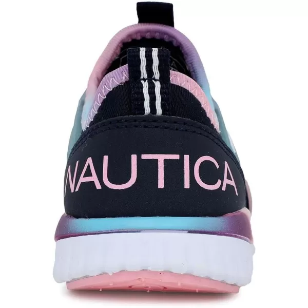 Nautica Kids Girls Metallic Fashion Sneaker LaceUp Athletic Running Shoe I kappil I Big Kid  Little Kid  ToddlerNavy Peony Blueparks