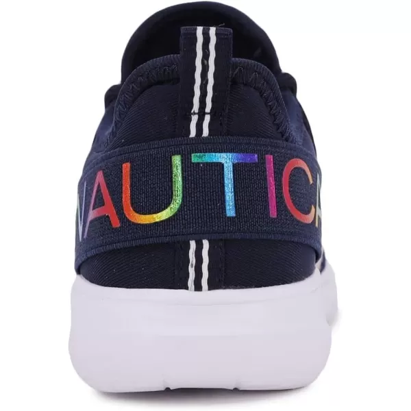 Nautica Kids Girls Metallic Fashion Sneaker LaceUp Athletic Running Shoe I kappil I Big Kid  Little Kid  ToddlerNavy Rainbow