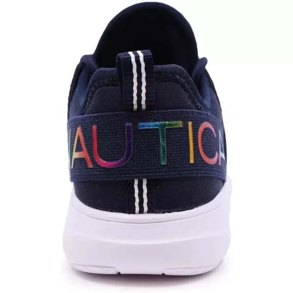 Nautica Kids Girls Metallic Fashion Sneaker LaceUp Athletic Running Shoe I kappil I Big Kid  Little Kid  ToddlerNavy Rainbow Metalic