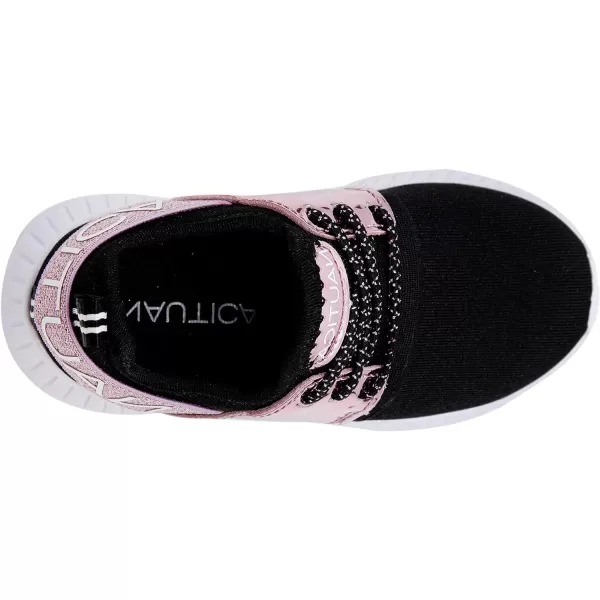 Nautica Kids Girls Metallic Fashion Sneaker LaceUp Athletic Running Shoe I kappil I Big Kid  Little Kid  ToddlerPink Metallic Black