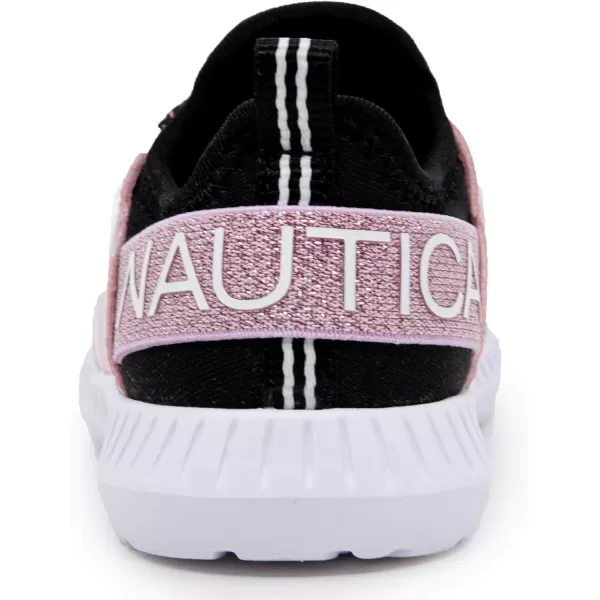 Nautica Kids Girls Metallic Fashion Sneaker LaceUp Athletic Running Shoe I kappil I Big Kid  Little Kid  ToddlerPink Metallic Black