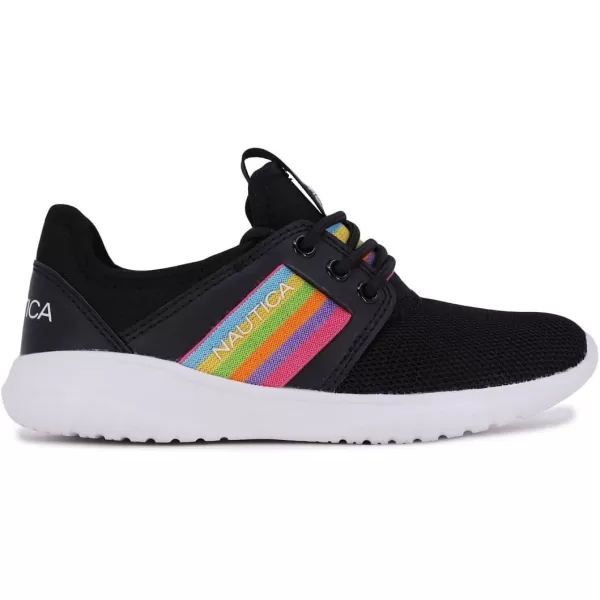 Nautica Kids Girls Metallic Fashion Sneaker LaceUp Athletic Running Shoe I kappil I Big Kid  Little Kid  ToddlerPrimageblack Rainbow