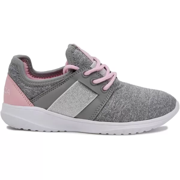 Nautica Kids Girls Metallic Fashion Sneaker LaceUp Athletic Running Shoe I kappil I Big Kid  Little Kid  ToddlerPrimagegrey Heather