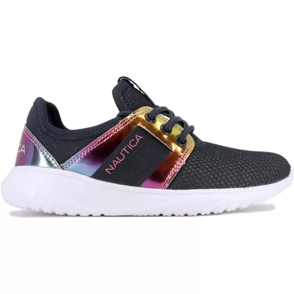 Nautica Kids Girls Metallic Fashion Sneaker LaceUp Athletic Running Shoe I kappil I Big Kid  Little Kid  ToddlerPrimagenavy Metal Rainbow Heather