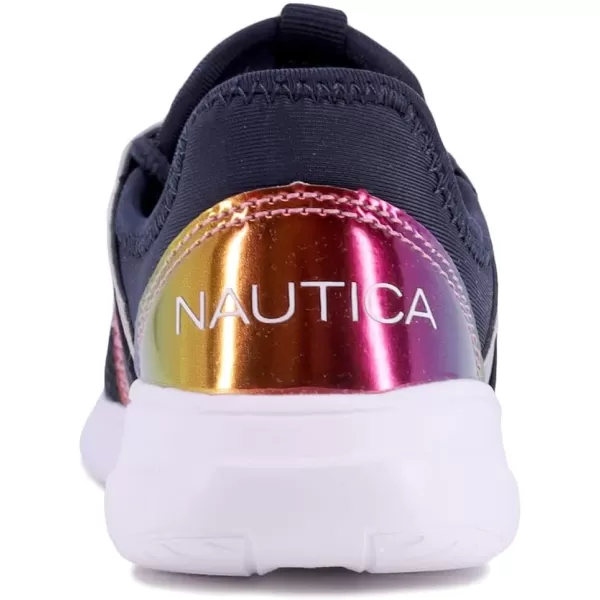 Nautica Kids Girls Metallic Fashion Sneaker LaceUp Athletic Running Shoe I kappil I Big Kid  Little Kid  ToddlerPrimagenavy Metal Rainbow Heather