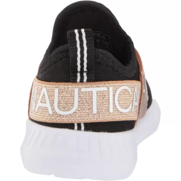 Nautica Kids Girls Metallic Fashion Sneaker LaceUp Athletic Running Shoe I kappil I Big Kid  Little Kid  ToddlerRose Gold Black