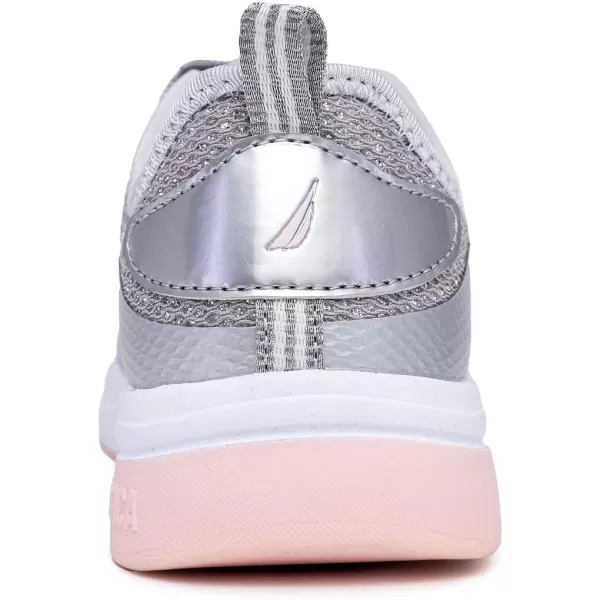 Nautica Kids Girls Metallic Fashion Sneaker LaceUp Athletic Running Shoe I kappil I Big Kid  Little Kid  ToddlerSilver Glitter Tupple