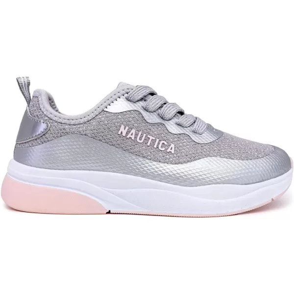 Nautica Kids Girls Metallic Fashion Sneaker LaceUp Athletic Running Shoe I kappil I Big Kid  Little Kid  ToddlerSilver Glitter Tupple