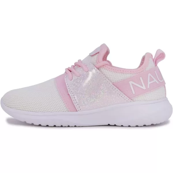 Nautica Kids Girls Metallic Fashion Sneaker LaceUp Athletic Running Shoe I kappil I Big Kid  Little Kid  ToddlerWhite Iridescent