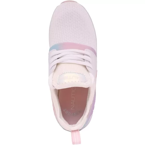 Nautica Kids Girls Metallic Fashion Sneaker LaceUp Athletic Running Shoe I kappil I Big Kid  Little Kid  ToddlerWhite Pale Gradient Kappil Saga
