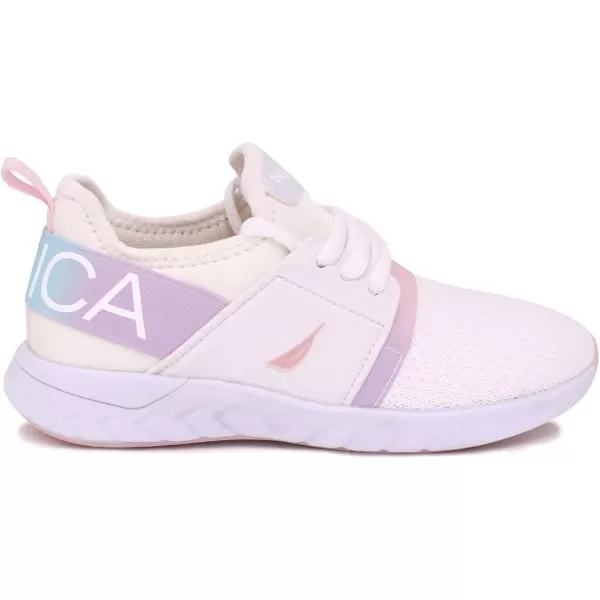 Nautica Kids Girls Metallic Fashion Sneaker LaceUp Athletic Running Shoe I kappil I Big Kid  Little Kid  ToddlerWhite Pale Gradient Kappil Saga