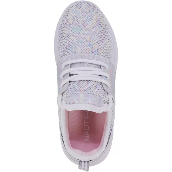 Nautica Kids Girls Metallic Fashion Sneaker LaceUp Athletic Running Shoe I kappil I Big Kid  Little Kid  ToddlerWhite Silver Multi