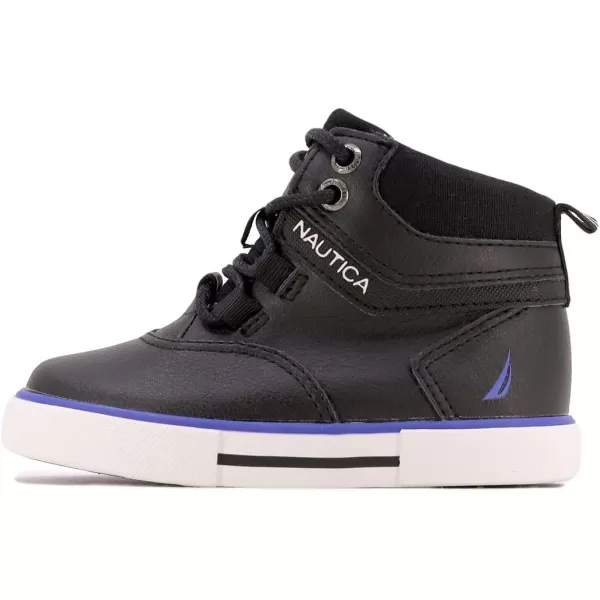 Nautica Kids High Top Sneaker Fashion Boot High Top Basketball Shoe BoysGirls ToddlerLittle KidsBlack Blue