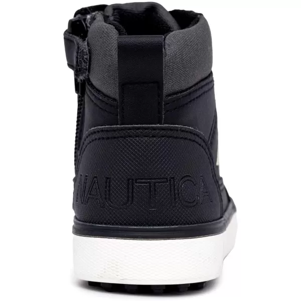 Nautica Kids High Top Sneaker Fashion Boot High Top Basketball Shoe BoysGirls ToddlerLittle KidsBlack Grey Ivorymurray