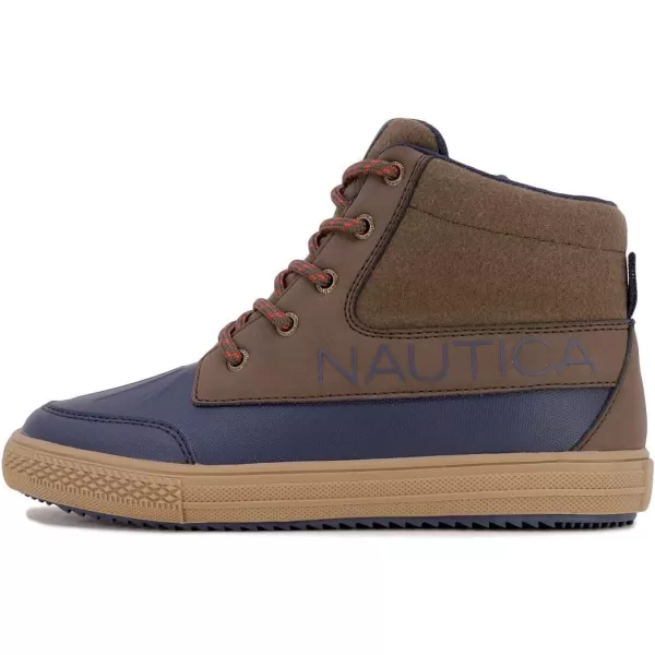 Nautica Kids High Top Sneaker Fashion Boot High Top Basketball Shoe BoysGirls ToddlerLittle KidsBrown Navy Gumtitan