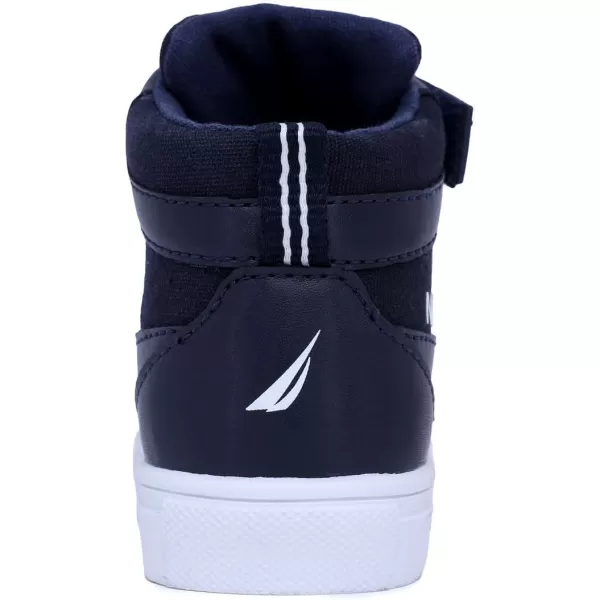 Nautica Kids High Top Sneaker Fashion Boot High Top Basketball Shoe BoysGirls ToddlerLittle KidsNavy Whiteyalu