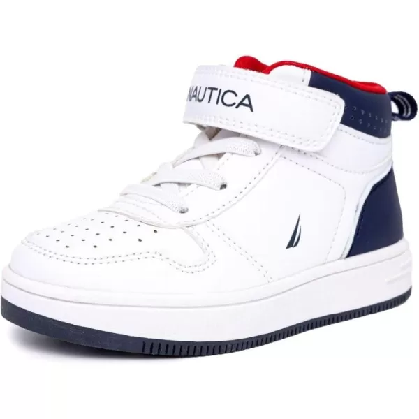 Nautica Kids High Top Sneaker Fashion Boot High Top Basketball Shoe BoysGirls ToddlerLittle KidsWhite Monooakford