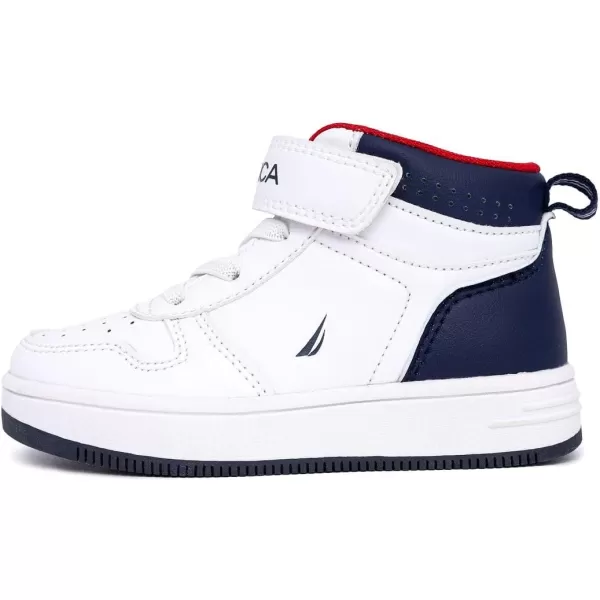 Nautica Kids High Top Sneaker Fashion Boot High Top Basketball Shoe BoysGirls ToddlerLittle KidsWhite Monooakford