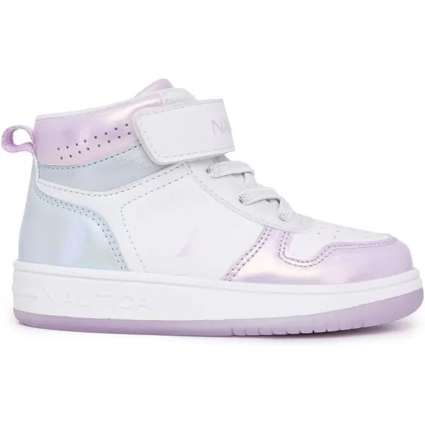 Nautica Kids High Top Sneaker Fashion Boot High Top Basketball Shoe BoysGirls ToddlerLittle KidsWhite Multioakford