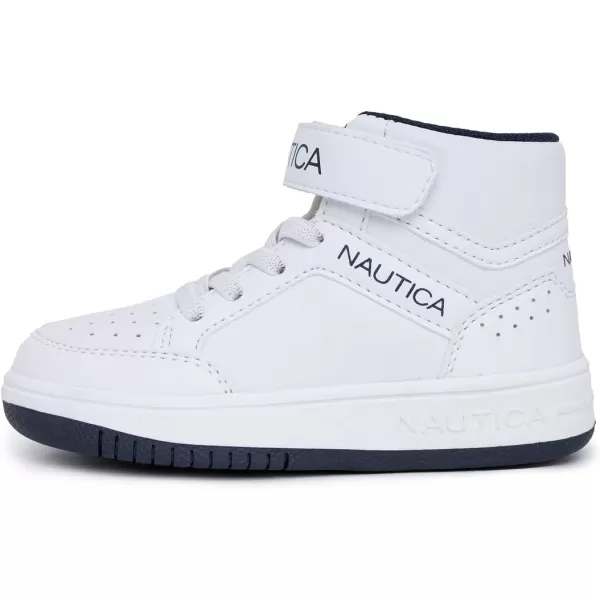 Nautica Kids High Top Sneaker Fashion Boot High Top Basketball Shoe BoysGirls ToddlerLittle KidsWhitehumboldt
