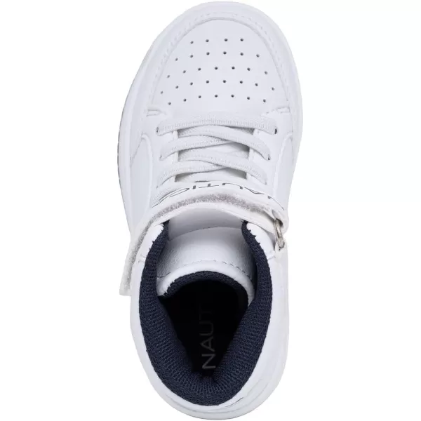 Nautica Kids High Top Sneaker Fashion Boot High Top Basketball Shoe BoysGirls ToddlerLittle KidsWhitehumboldt