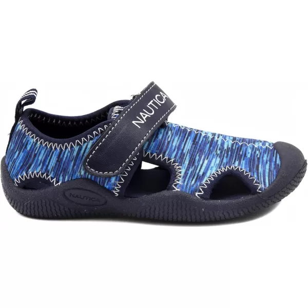 Nautica Kids Kettle Gulf Protective Water ShoeClosedToe Sport Sandal Navy Heather Print ToddlerLittle KidBlue Multi 2