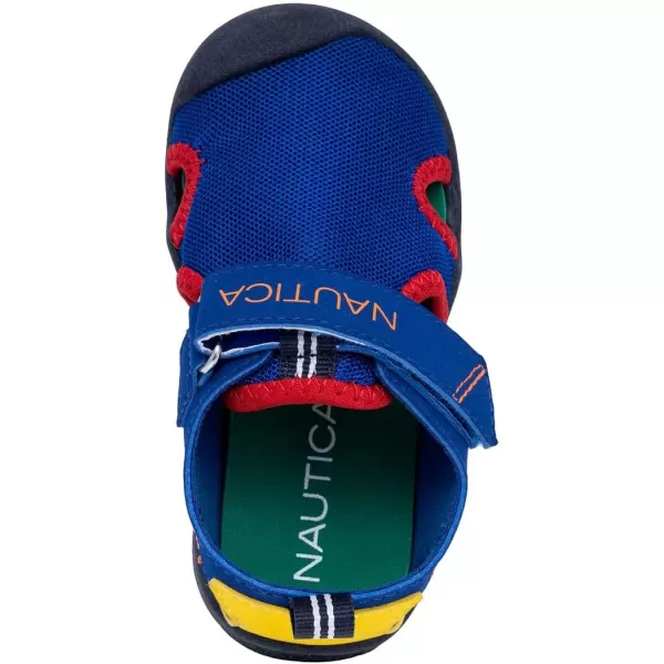 Nautica Kids Kettle Gulf Protective Water ShoeClosedToe Sport Sandal Navy Heather Print ToddlerLittle KidChippybright Cobalt