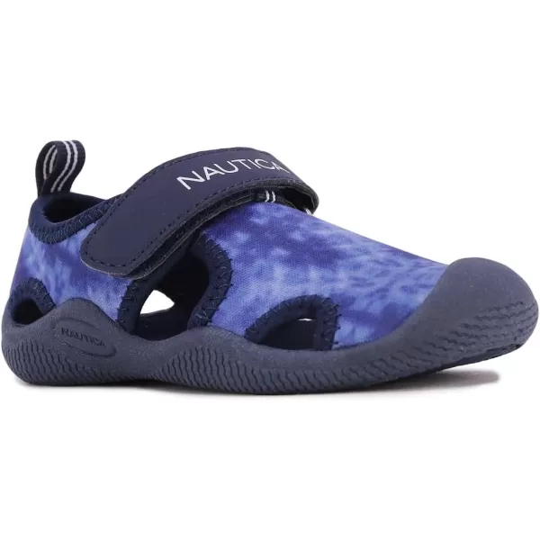 Nautica Kids Kettle Gulf Protective Water ShoeClosedToe Sport Sandal Navy Heather Print ToddlerLittle KidIndigo Tie Dye