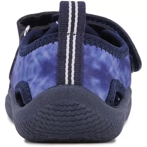 Nautica Kids Kettle Gulf Protective Water ShoeClosedToe Sport Sandal Navy Heather Print ToddlerLittle KidIndigo Tie Dye