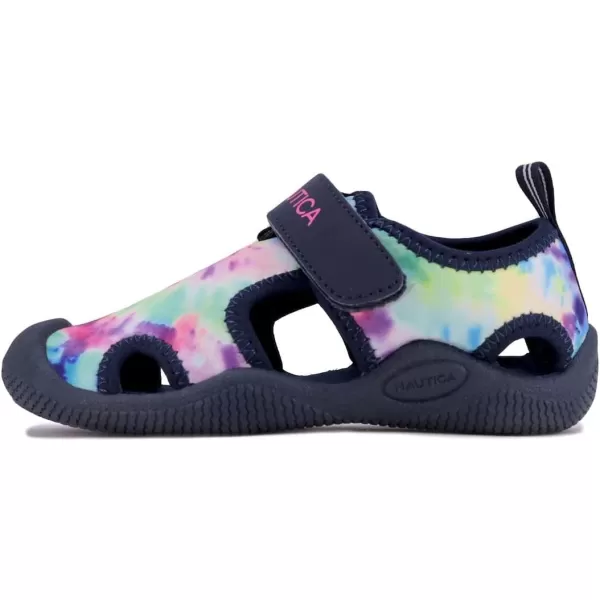 Nautica Kids Kettle Gulf Protective Water ShoeClosedToe Sport Sandal Navy Heather Print ToddlerLittle KidMulti Tie Dye Navy