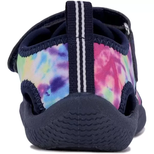 Nautica Kids Kettle Gulf Protective Water ShoeClosedToe Sport Sandal Navy Heather Print ToddlerLittle KidMulti Tie Dye Navy