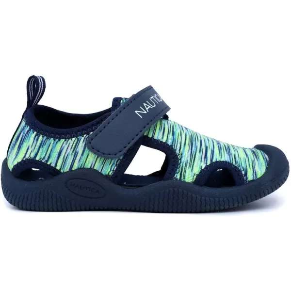 Nautica Kids Kettle Gulf Protective Water ShoeClosedToe Sport Sandal Navy Heather Print ToddlerLittle KidNavy Lime Heather