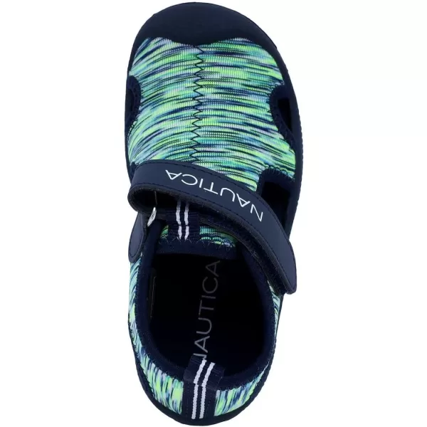 Nautica Kids Kettle Gulf Protective Water ShoeClosedToe Sport Sandal Navy Heather Print ToddlerLittle KidNavy Lime Heather