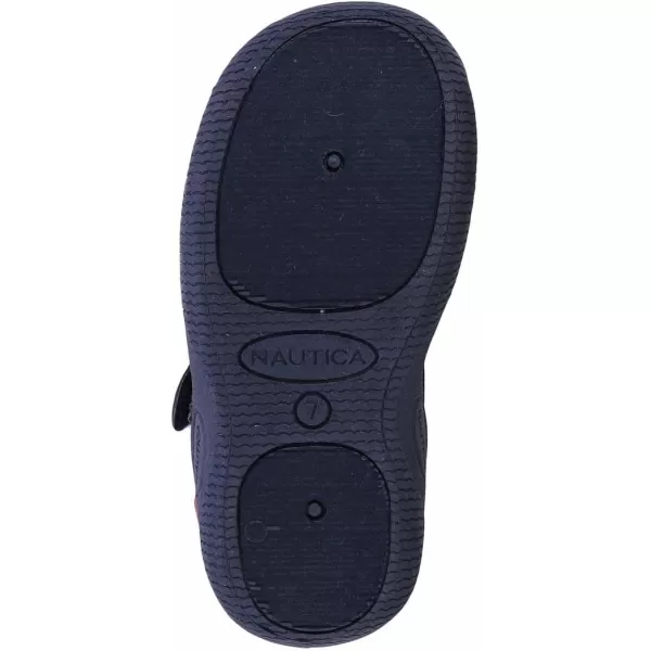 Nautica Kids Kettle Gulf Protective Water ShoeClosedToe Sport Sandal Navy Heather Print ToddlerLittle KidNavy Orange Shark