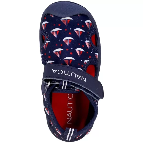 Nautica Kids Kettle Gulf Protective Water ShoeClosedToe Sport Sandal Navy Heather Print ToddlerLittle KidNavy Starry Seas