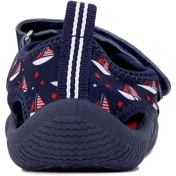 Nautica Kids Kettle Gulf Protective Water ShoeClosedToe Sport Sandal Navy Heather Print ToddlerLittle KidNavy Starry Seas