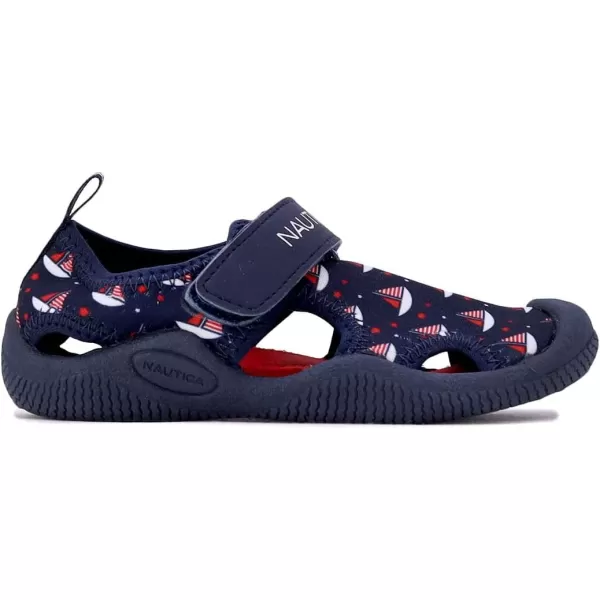 Nautica Kids Kettle Gulf Protective Water ShoeClosedToe Sport Sandal Navy Heather Print ToddlerLittle KidNavy Starry Seas