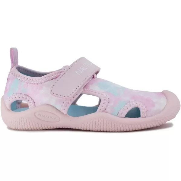 Nautica Kids Kettle Gulf Protective Water ShoeClosedToe Sport Sandal Navy Heather Print ToddlerLittle KidPink Blue Sponge