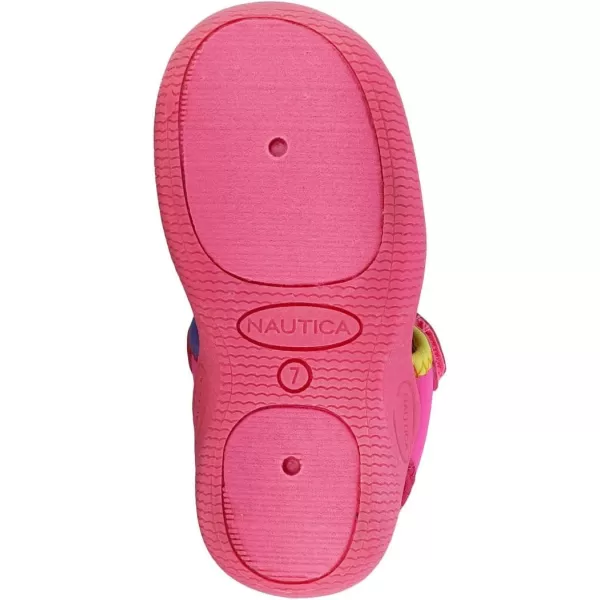 Nautica Kids Kettle Gulf Protective Water ShoeClosedToe Sport Sandal Navy Heather Print ToddlerLittle KidPink Multi Binding