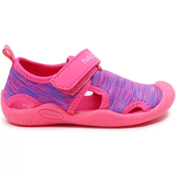 Nautica Kids Kettle Gulf Protective Water ShoeClosedToe Sport Sandal Navy Heather Print ToddlerLittle KidPink Purple