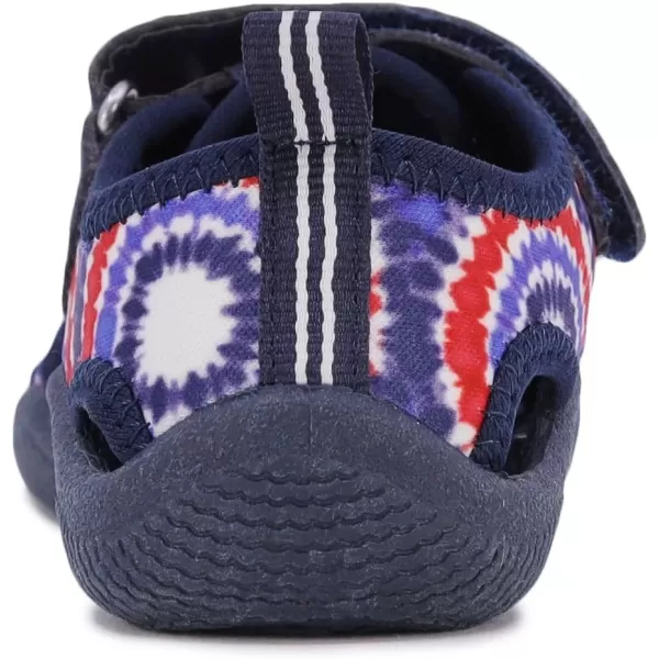 Nautica Kids Kettle Gulf Protective Water ShoeClosedToe Sport Sandal Navy Heather Print ToddlerLittle KidRed White Blue Tie Dye