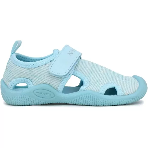 Nautica Kids Kettle Gulf Protective Water ShoeClosedToe Sport Sandal Navy Heather Print ToddlerLittle KidReel Aqua Silver