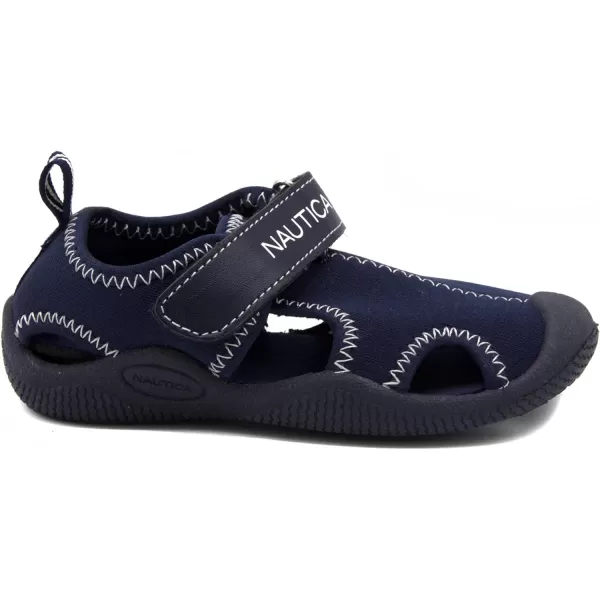 Nautica Kids Kettle Gulf Protective Water ShoeClosedToe Sport Sandal Navy Heather Print ToddlerLittle KidSolid Navy