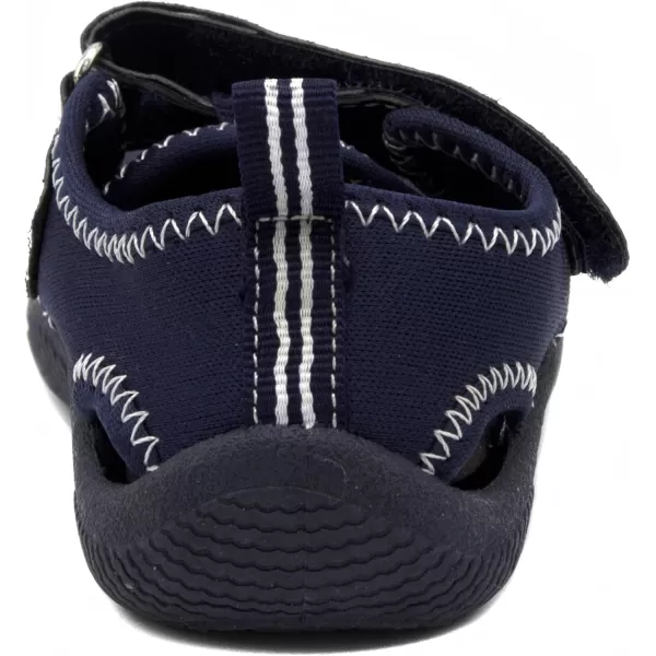Nautica Kids Kettle Gulf Protective Water ShoeClosedToe Sport Sandal Navy Heather Print ToddlerLittle KidSolid Navy
