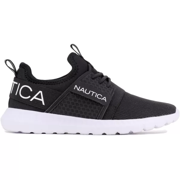 Nautica Kids LaceUp Sneakers  Comfortable Running Shoes for Boys and Girls  Little KidBig KidBlack Meshkappil 4