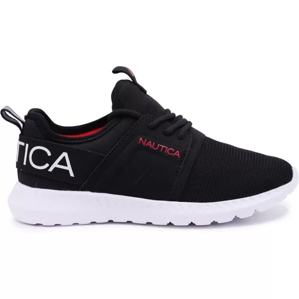 Nautica Kids LaceUp Sneakers  Comfortable Running Shoes for Boys and Girls  Little KidBig KidBlack Tonal