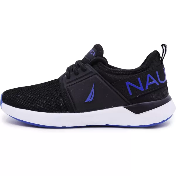 Nautica Kids LaceUp Sneakers  Comfortable Running Shoes for Boys and Girls  Little KidBig KidBlack White Cobalt