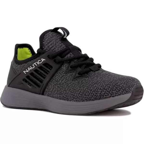 Nautica Kids LaceUp Sneakers  Comfortable Running Shoes for Boys and Girls  Little KidBig KidGrey Black