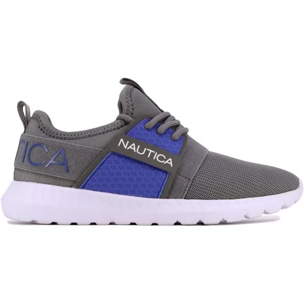 Nautica Kids LaceUp Sneakers  Comfortable Running Shoes for Boys and Girls  Little KidBig KidGrey Cobaltkappil 4